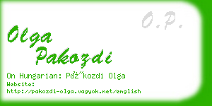 olga pakozdi business card